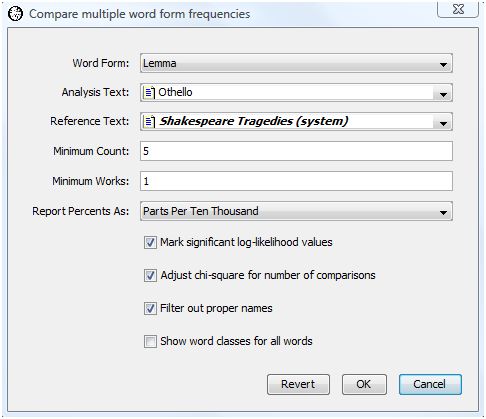 Compare many word forms