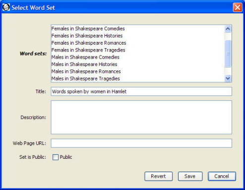 New word set dialog