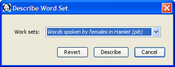 Describe word set dialog
